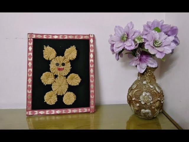 DIY Wall Decor Teddybear || DIY How to make woolen Teddy bear wall hanging || woolen craft