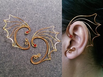 Dragon wings earcuff - How to make wire jewelery 244