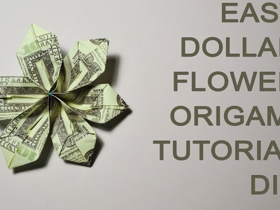 Easy Dollar Money Flower Origami Tutorial DIY Bills Gift Paper