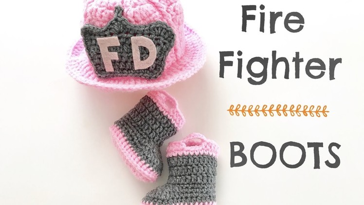How to Crochet Fire Fighter Boots (0-3 months)