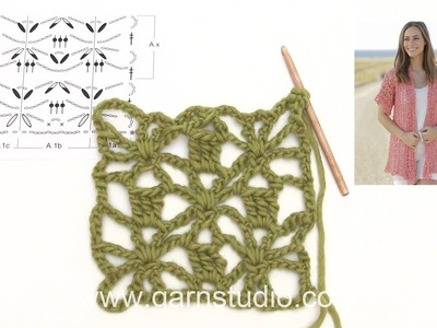 How to crochet the jacket with seamless sleeves in DROPS 175-5