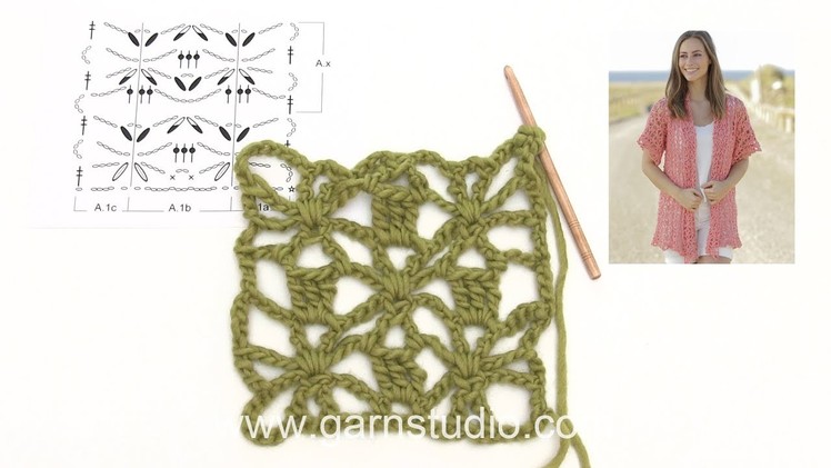 How to crochet the jacket with seamless sleeves in DROPS 175-5