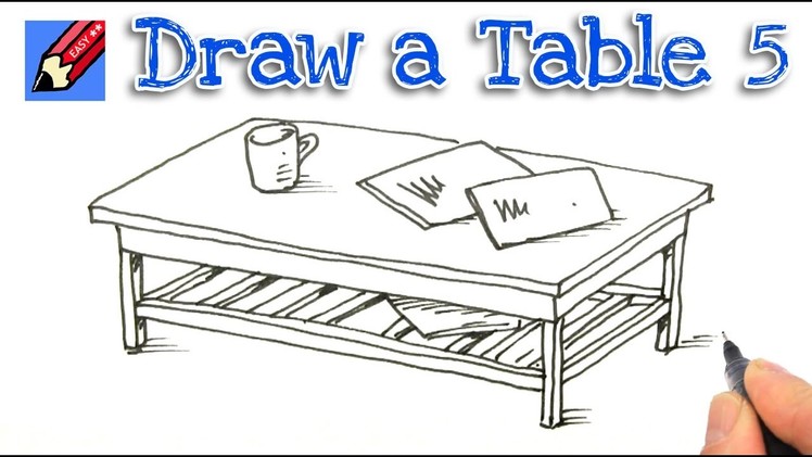 How to Draw a Coffee Table Real Easy - Step by Step #5