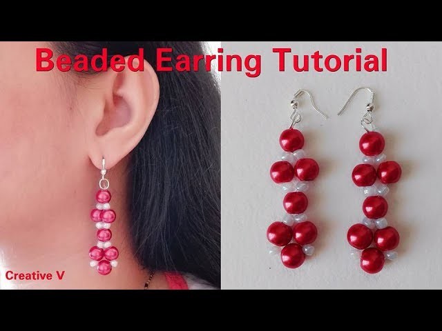 How to Make Beaded Earring.Tutorial. Design 2