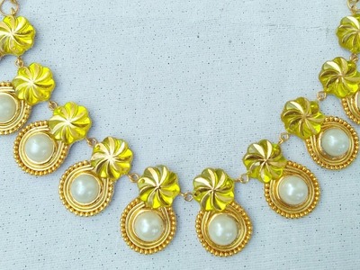 How To Make Bridal Necklace. Designer Necklace.DIY.Chokar. Home Made Tutorial.latest jewelry