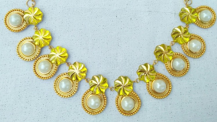 How To Make Bridal Necklace. Designer Necklace.DIY.Chokar. Home Made Tutorial.latest jewelry