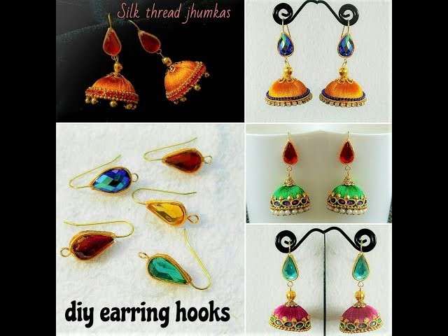 How To Make Earring Hooks For Jhumkas||Making Simple And Easy Silk Thread Jhumkas
