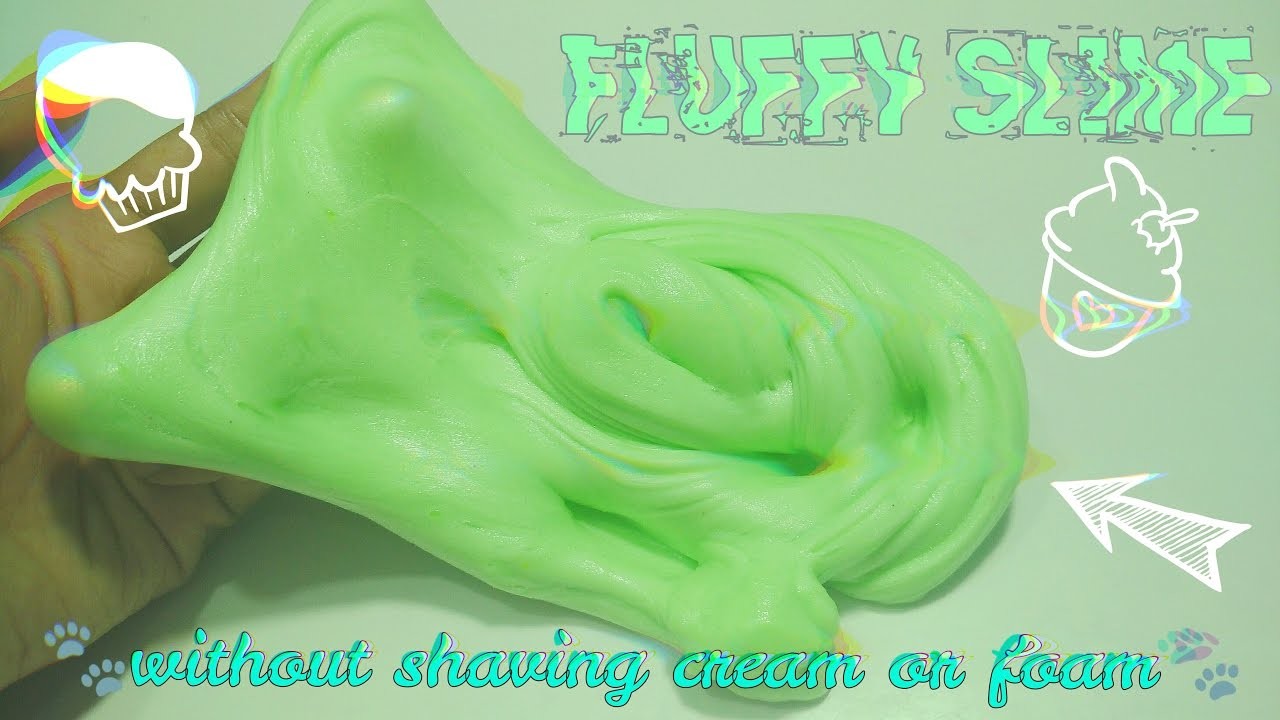 How to make Fluffy Slime without Shaving cream, borax, foam, gom, detergent