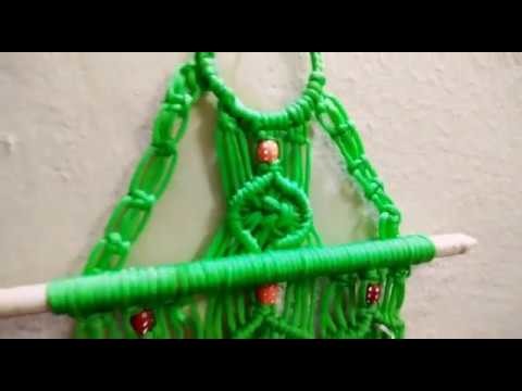 How to make Macrame key stand  design  2.  Wall piece. Easy and simple DIY tutorial. 