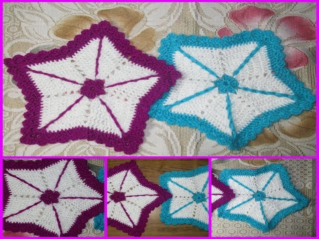 How to make solid star table mat.coaster using crochet[ Hindi]