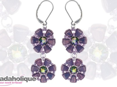 How to Make the Lizette Earrings with Czech glass Nib-Bits and Swarovski Crystal Rose Montees