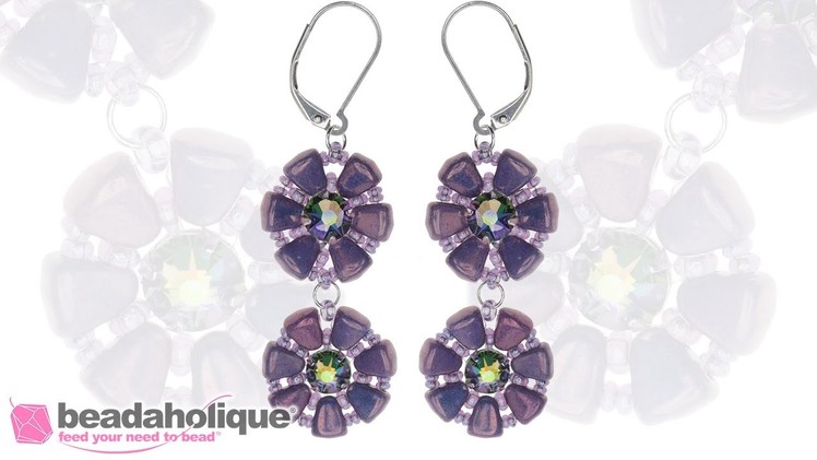 How to Make the Lizette Earrings with Czech glass Nib-Bits and Swarovski Crystal Rose Montees