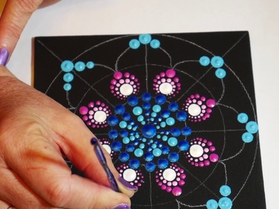 How to paint rock mandalas- #12 stained glass design
