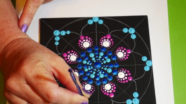 How to paint rock mandalas- #12 stained glass design