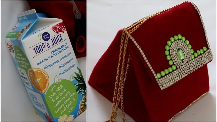 How To Turn  Juice Carton into Designer  Bridal Handbag