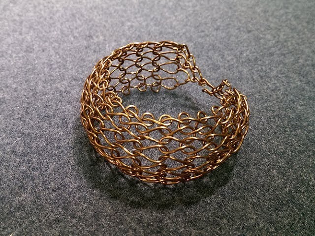 Knit wire bangle - How to make wire jewelery 246