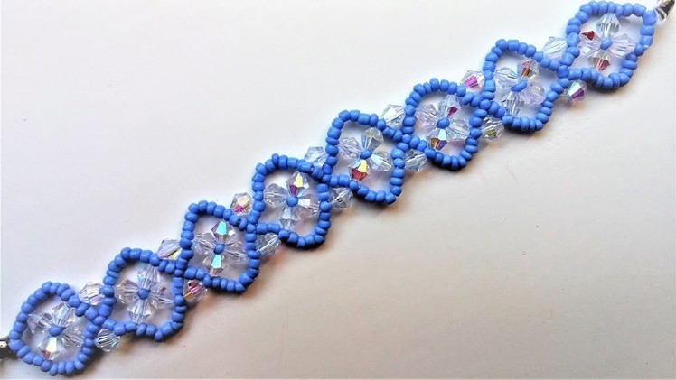 Learn how to make a beautiful bracelet using seed beads and bicone beads. Beginners project