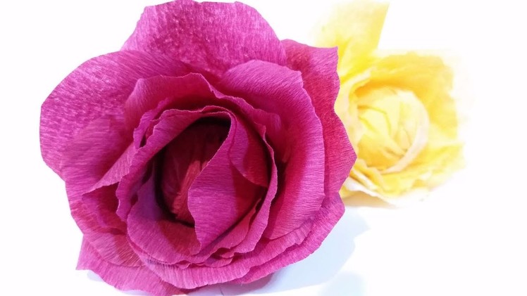 Paper flowers rose diy tutorial easy From crepe paper tutorial making realistic paper flowers