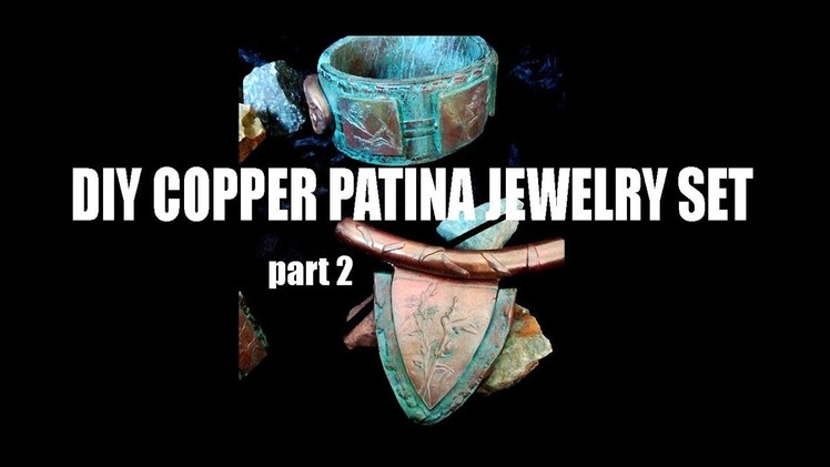Polymer clay tutorial - DIY copper patina jewelry set part 2