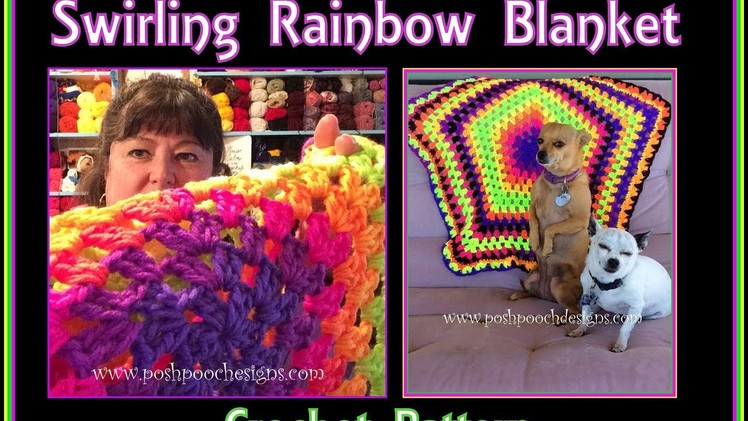 Swirling Rainbow Blanket Crochet Pattern
