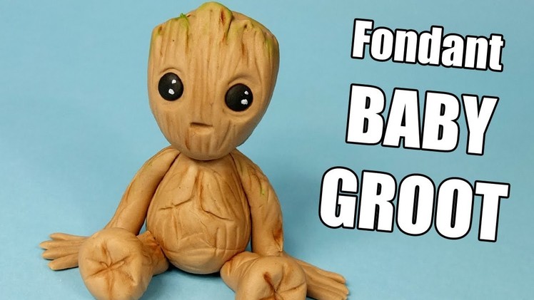 BABY GROOT! How To Make Fondant BABY GROOT Guardians Of The Galaxy. Baby Groot cake topper tutorial