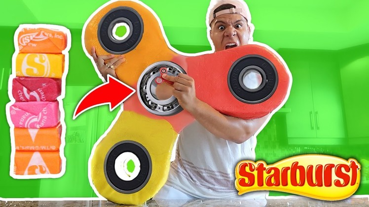 DIY GIANT STARBURST FIDGET SPINNER!! How to Make EDIBLE CANDY RARE Fidget Spinner (Toys & Tricks)