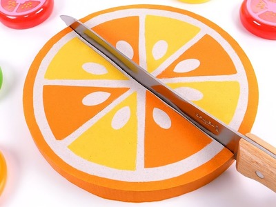 DIY How to make Kinetic Sand Cake Orange Skwooshi Baby Learn Colors for Children Kids