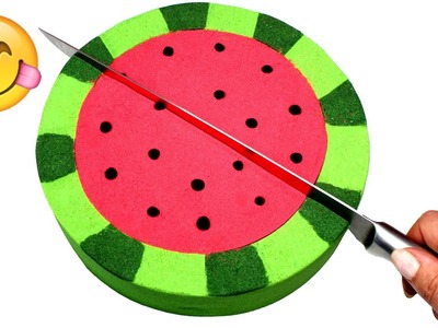DIY How to make Kinetic Sand Watermelon Kinetic Sand Food Videos for Kids