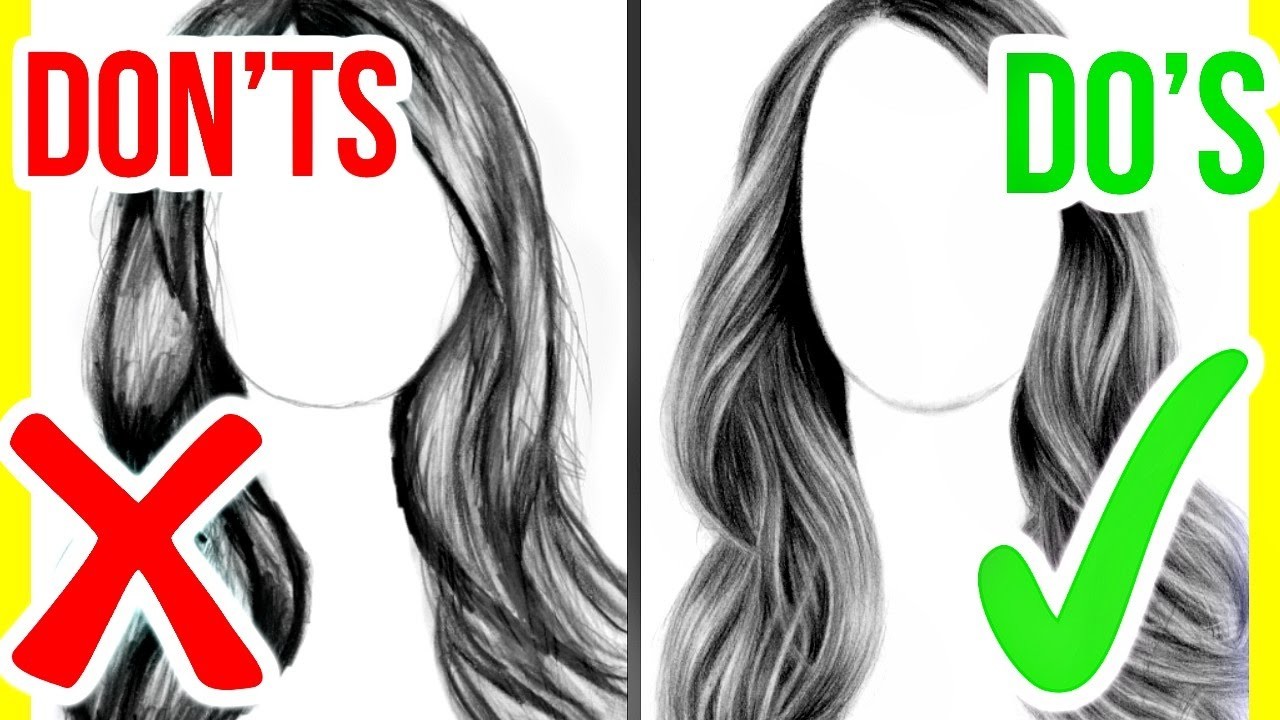 Simple How To Draw Hair Pencil Sketch for Girl