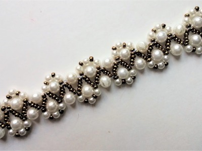 How to make a bracelet .Simple beaded pattern.