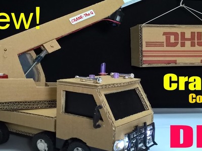 How to make a Crane Truck at home - Car Remote Control using Cardboard (Electric Truck)