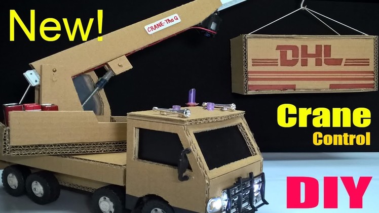 How to make a Crane Truck at home - Car Remote Control using Cardboard (Electric Truck)