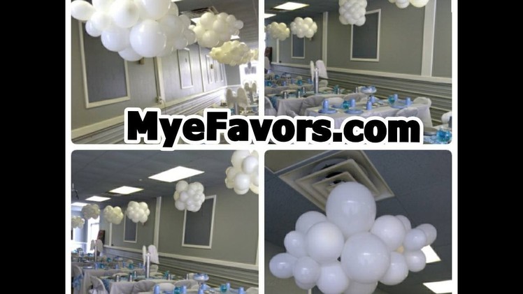 How to Make a Floating Balloon Cloud - Baby Shower Heaven Sent Theme Party