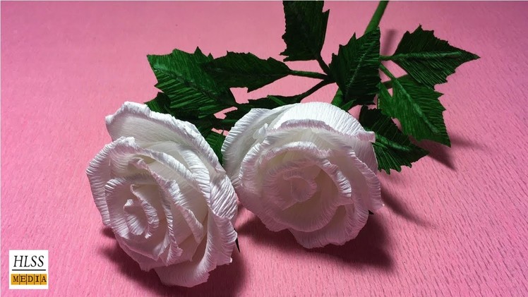How to make beautiful rose paper flower| Origami rose crepe paper flower making  tutorial