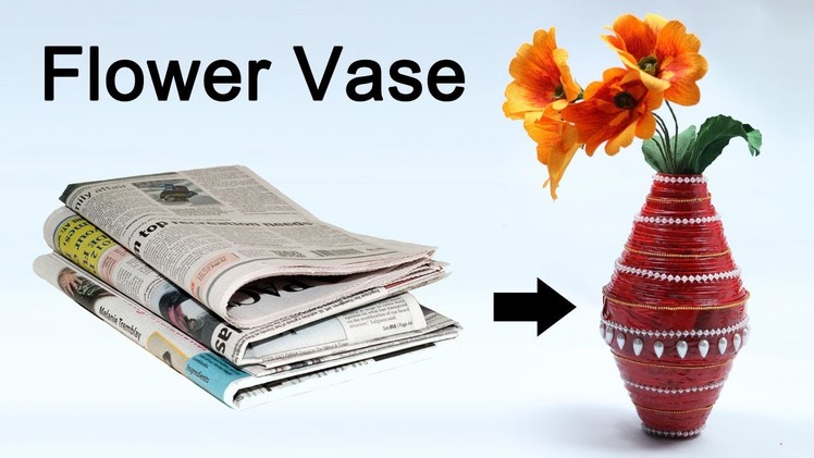 How to Make Flower Vase with Newspaper - Best out of Waste | By CraftingHours