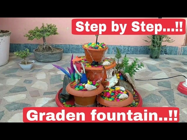 How to make fountain at home step by step, home Fountain, How to make Garden fountain at home,