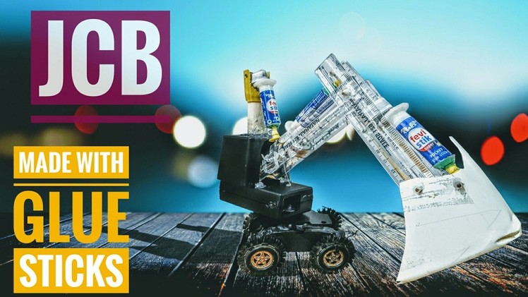 How to make jcb at home with glue stick