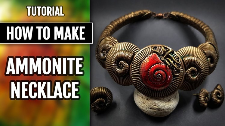 Part1! NEW TUTO! How to Make Faux Ammonite Necklace, Earrings and Ring!