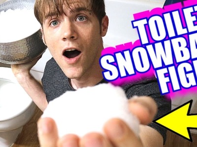 Toilet Snowball Fight - Giant Chocolate Coin Challenge - How to Make Gelli Snow Slime DIY