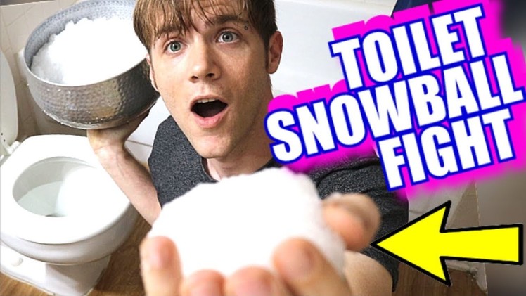 Toilet Snowball Fight - Giant Chocolate Coin Challenge - How to Make Gelli Snow Slime DIY