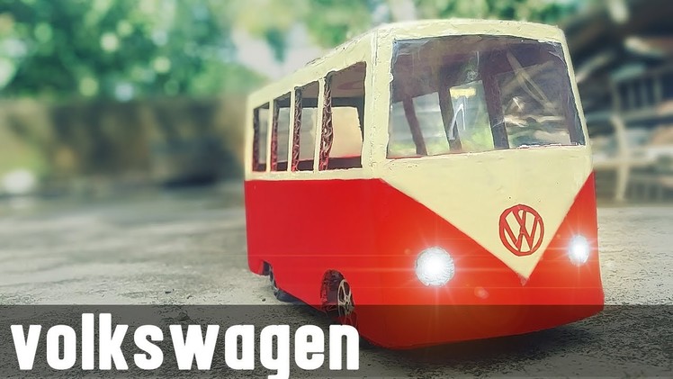 Volkswagen Van- How to make Volkswagen T1 Camper Van using cardboard