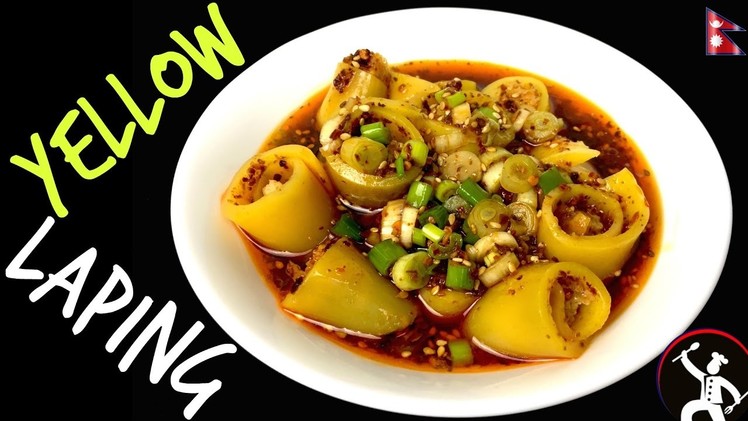 YELLOW LAPING RECIPE | How To Make LAPING | LAPHING | Nepali Street Food | Yummy Food World ???? 96
