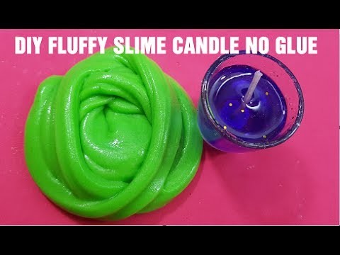 DIY FLUFFY SLIME CANDLE NO GLUE!! How To Make FLUFFY SLIME with Candle Easy