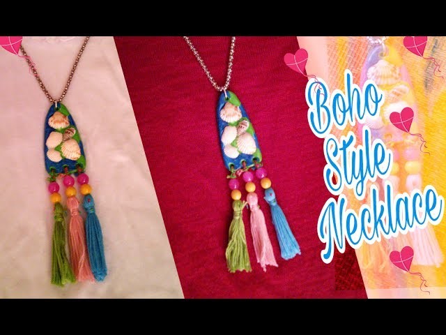 DIY How to make Boho Style Necklace. Tassel Necklace