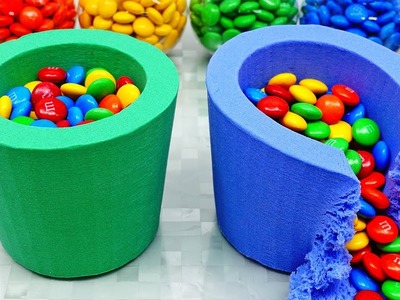 DIY How to make Kinetic Sand Cake Rainbow Cup Mad Mattr Skwooshi Learn Colors