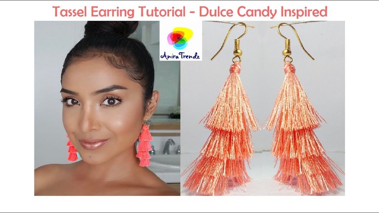 Dulce Candy Inspired Tassel Earring | How to make silk thread Tassel earring at home Tutorial DIY