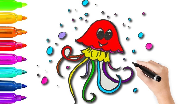 How To Draw Jellyfish Coloring Pages l Coloring Book Videos For Children