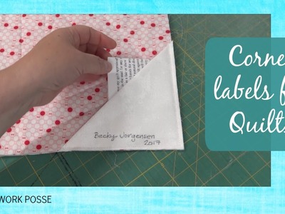 How to make a corner label on the back of quilt