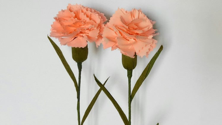 How to make Carnation Flower from crepe paper?