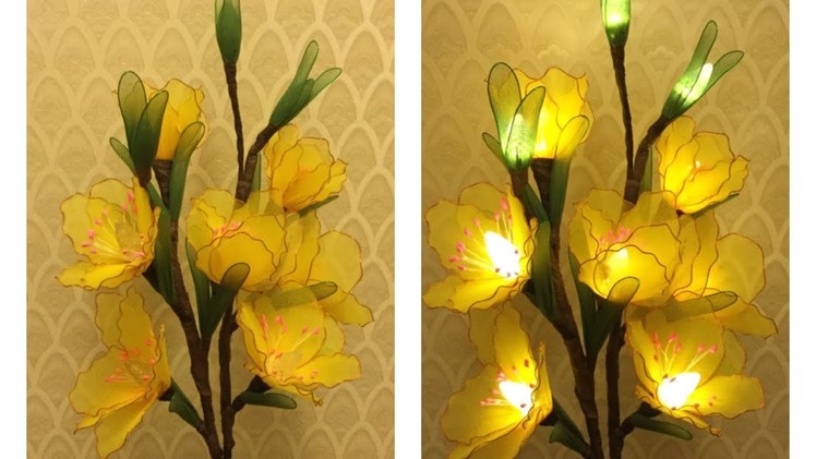 How to make nylon stocking flowers - Gladiolus with light